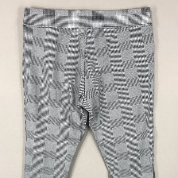 Old Navy Stevie Pull On Pants Women Medium Black White Houndstooth Plaid Stretch - Picture 4 of 12